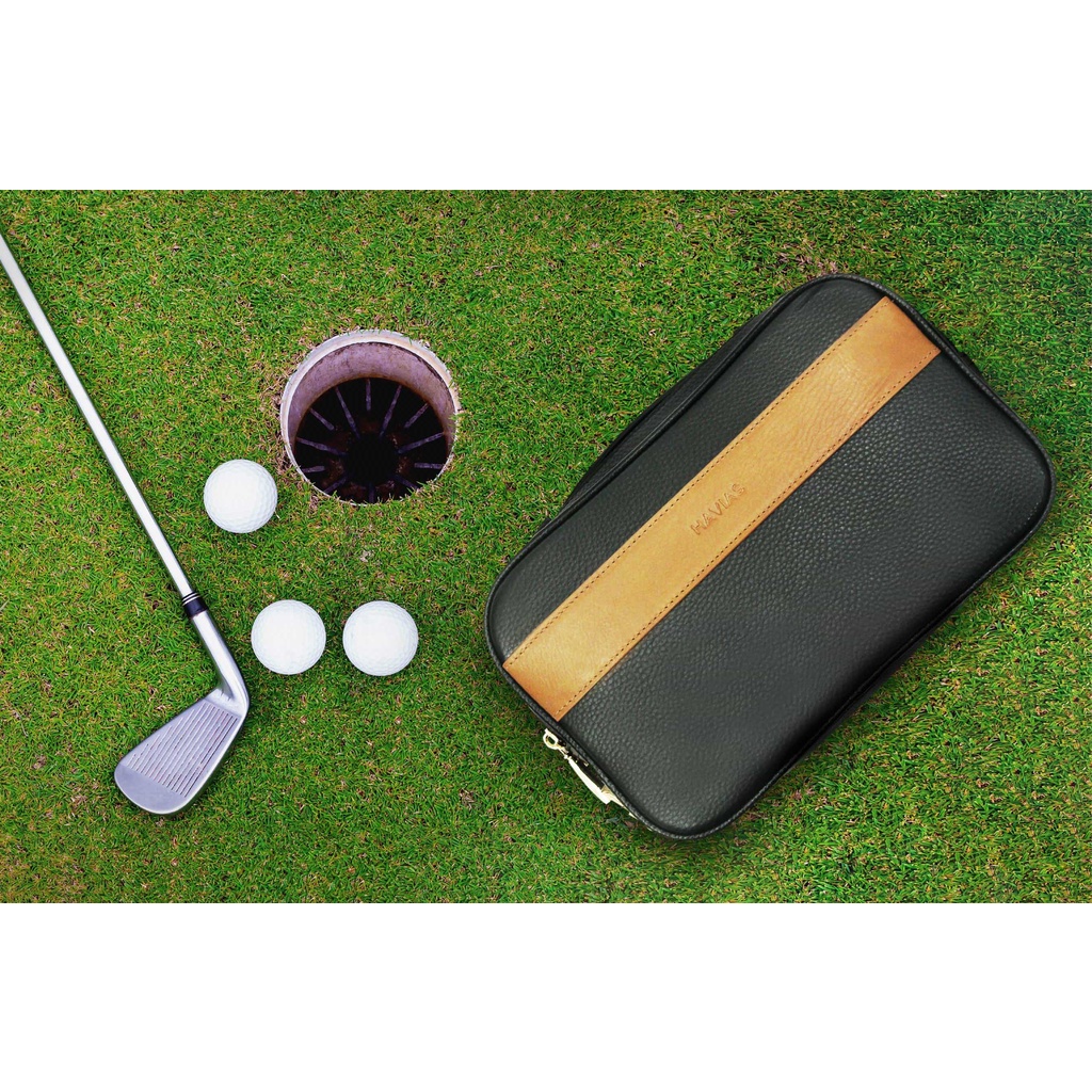 Swing golf HAVIAS Clutch 2 khoá mã số, da bò thật Mill nhập khẩu 100%