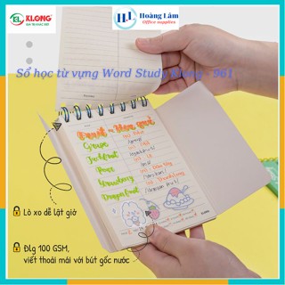 Sổ tay học từ vựng Klong Word Study khổ A6 120 trang bìa màu pastel siêu cute-916