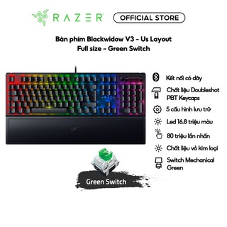 Bàn phím Razer BlackWidow V3-Mechanical-Green Switch-US Layout_RZ03-03540100-R3M1