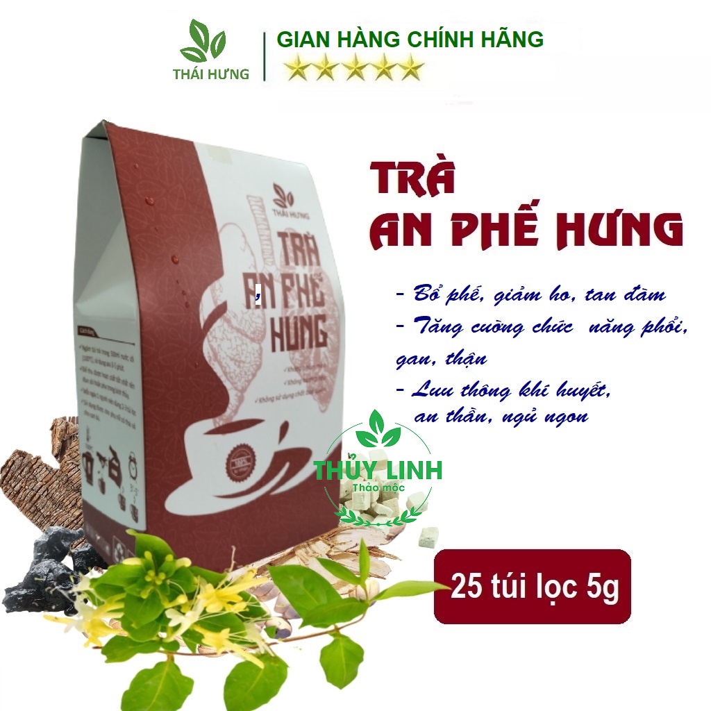 Trà An Phế Hưng Thái Hưng 25 túi lọc 5g (25 vị thảo dược) giảm ho, đàm, tăng cường chức năng, phục hồi tổn thương phổi