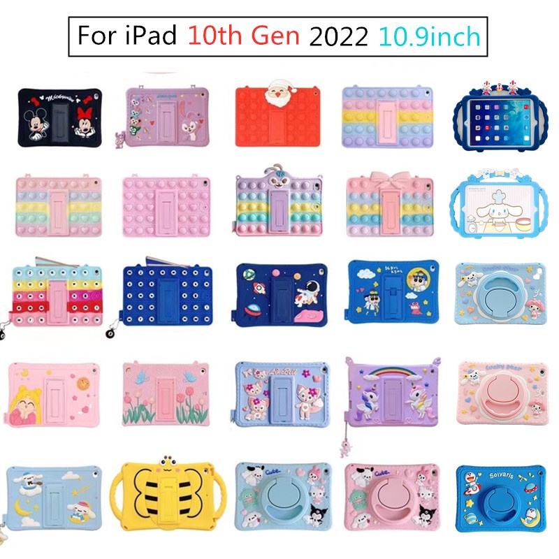 Ốp Máy Tính Bảng Silicone Mềm Chống Sốc In Hình Phi Hành Gia Có Giá Đỡ Cho iPad 10th Gen 2022 10.9inch