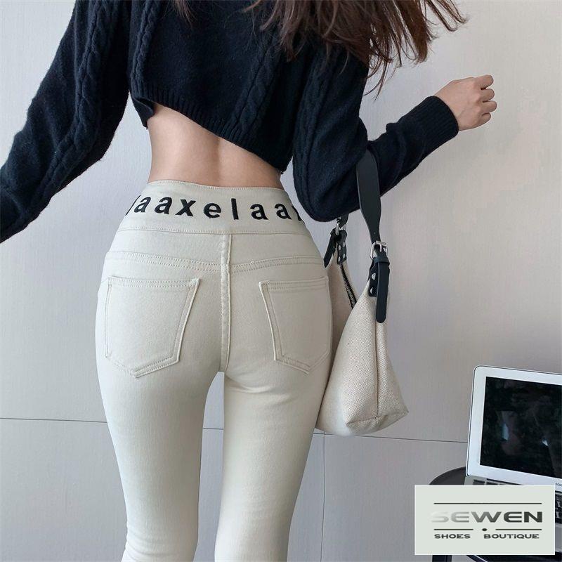 Quần Legging Lưng Cao Dáng Ôm Thêu Họa Tiết Phong Cách Mới Cho Nữ