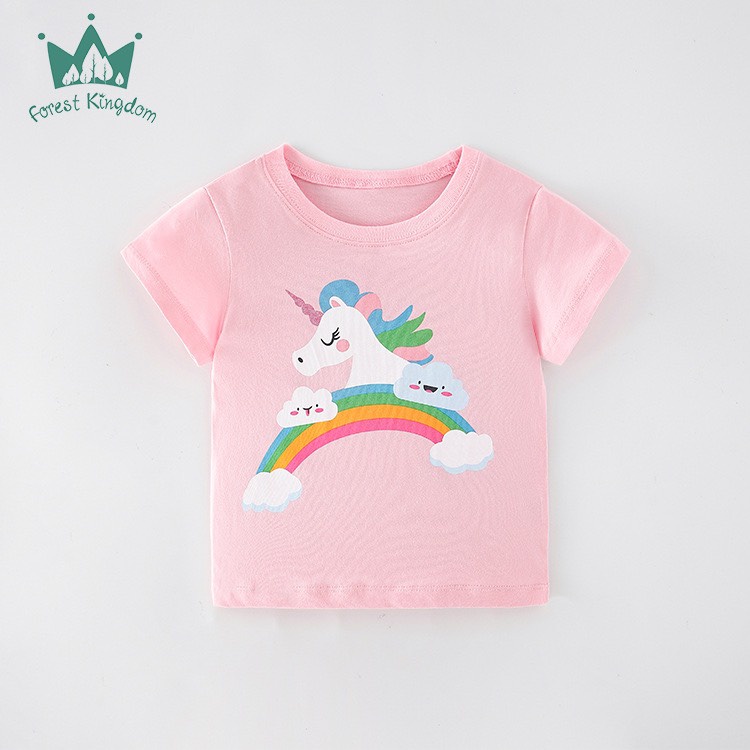 Áo Thun Hồng Pony Cầu Vồng Mây cho Bé Gái 2-7 Tuổi Mẫu Mới A04 2101009 - Little Maven Chính Hãng