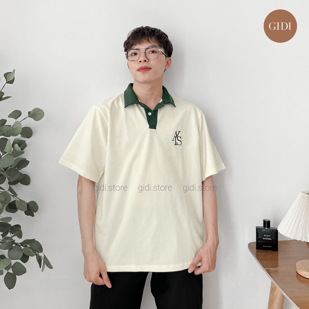 Áo Thun Polo Unisex ATYS màu XANH LÁ/ KEM form rộng 🍃 Chất thun cá sấu form nam nữ unisex/Áo thun có cổ GIDI