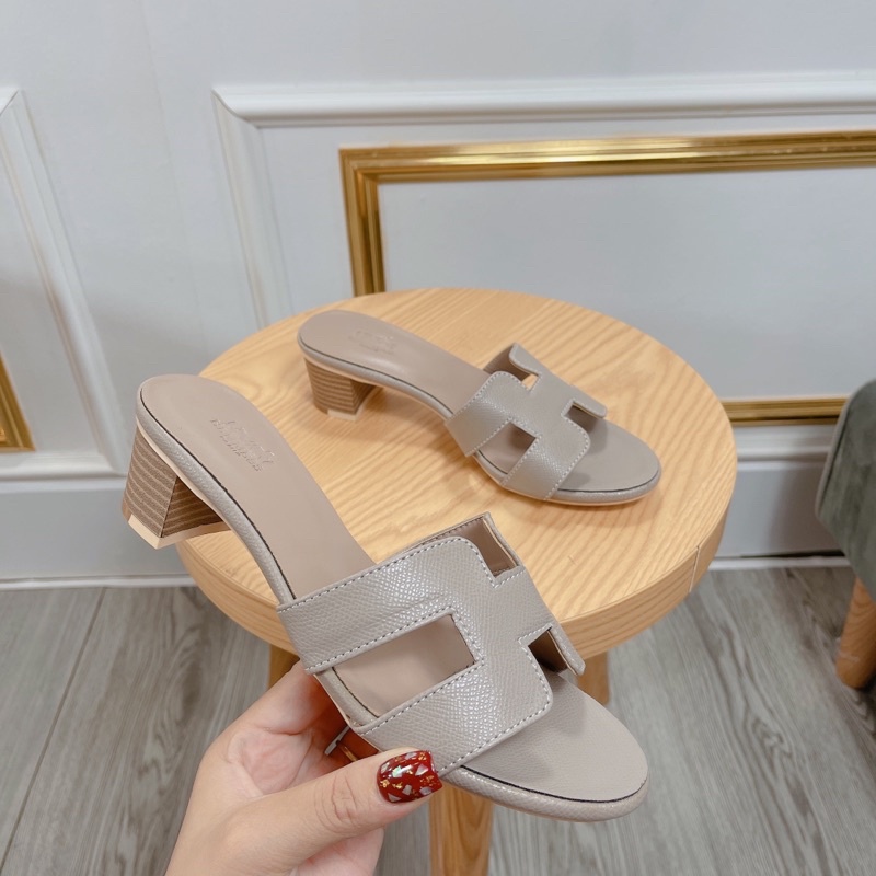 Guốc Nữ - Dép HM Gót Vuông Cao 5p  Da Sần Chuẩn Loại 1 Các Màu Thời Trang Quai Ngang Giá Siêu Tốt, Video Ảnh Thật