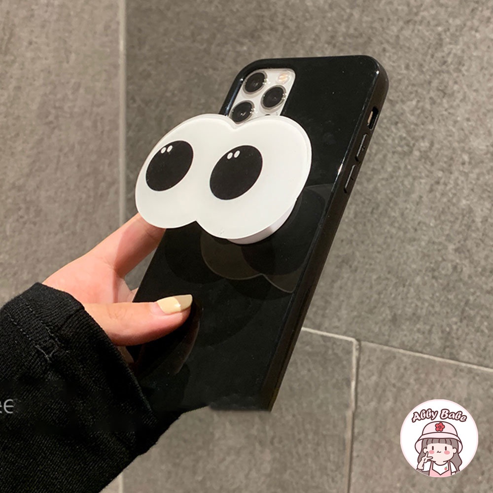 Ốp Điện Thoại TPU Mềm Chống Mồ Hôi Có Giá Đỡ Hình Đôi Mắt To Hoạt Hình Cho IPhone 14 Pro Max 11 7Plus 13 12 11 Pro Max X XS