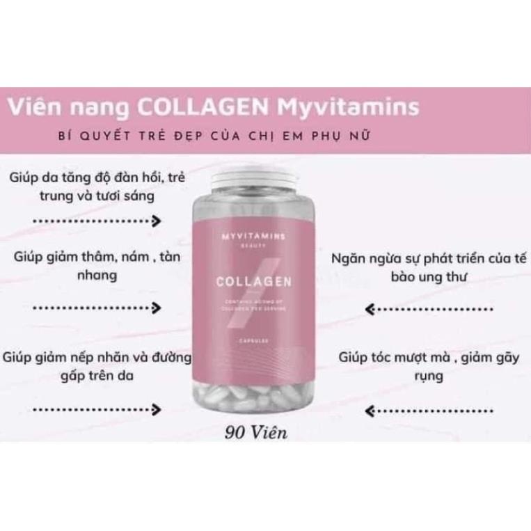 [GIÁ TỐT NHẤT] Collagen Thủy Phân MYVITAMINS COLLAGEN 90 VIÊN UK, Giúp Đẹp Da, Giảm Lão Hóa