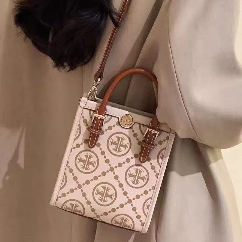 M60_Túi Xách Vuông Hoạ Tiết Tự Đan DIY