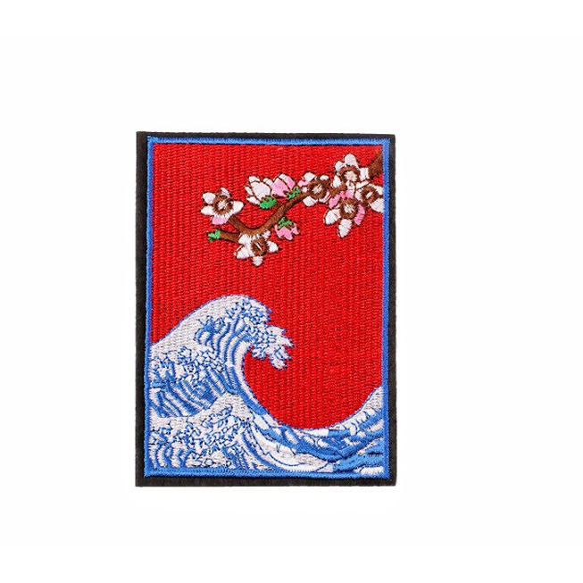 Sticker ủi nhiệt thêu hình logo phong cảnh hoàng hôn độc đáo - Patch ủi quần áo balo H26