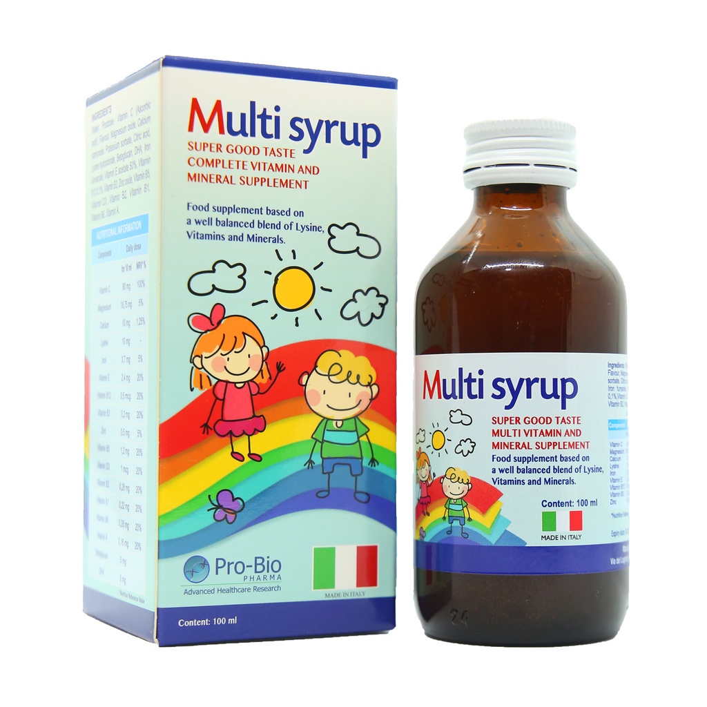Siro vitamin Multi Syrup 100ml tăng sức đề kháng cho bé, giúp bé ăn ngon ngủ ngon - Thanh Thảo Pharmacy