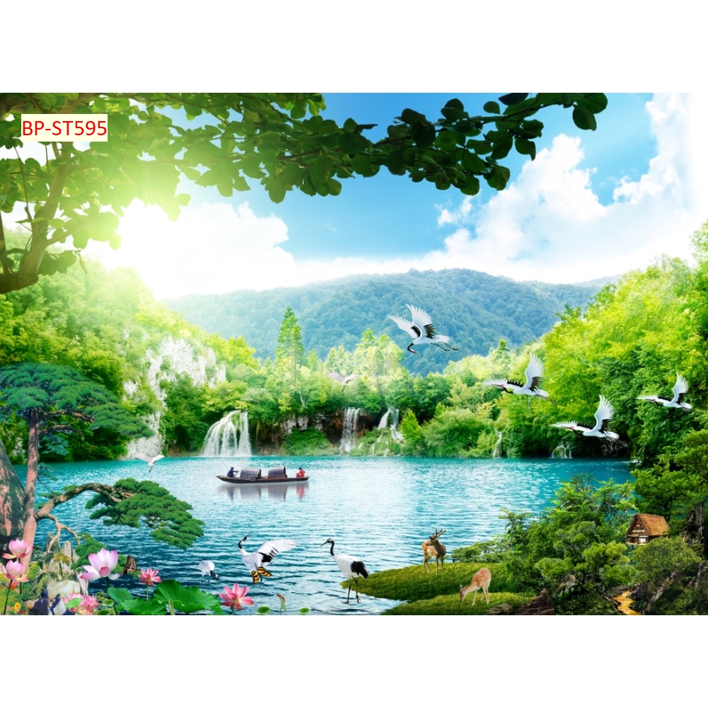 Tranh SƠN THUỶ thác nước thiên nhiên khổ lớn, không giới hạn kích thứơc