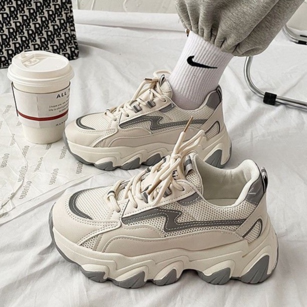 CHZK Giày Sneaker Đế Dày Tăng Chiều Cao Thời Trang Cho Nữ