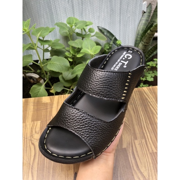 Dép da nam cao cấp da thật