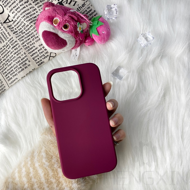 Violet Rose Red Dragon Fruit Series Liquid Silicone Phone Case Compatible with iPhone 14 13 12 11 Pro Max XR IX XS Max 7 8 PLUS Phone Case Shockproof and Anti slip Bumper Cover