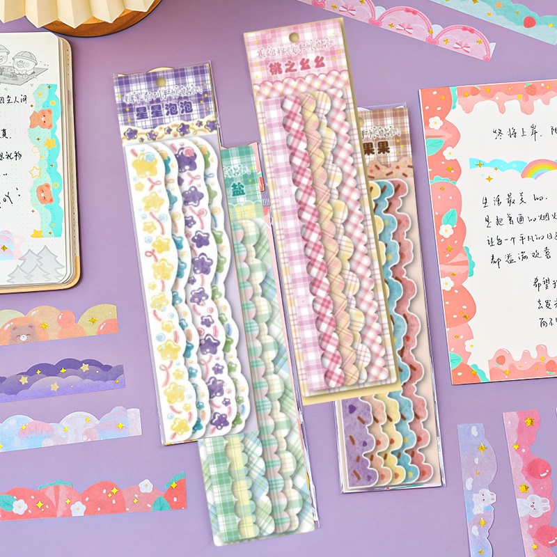 Dán đường viền sticker trang trí sổ tay, trang trí thẻ bài