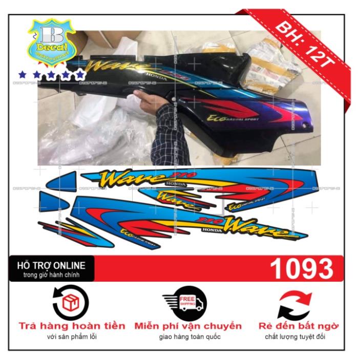 FREE SHIP + SALE SỐC +DECAL PVC 5 LỚP CHẤT LƯỢNG CAO Tem rời wave nhỏ đời đầu xanh đen