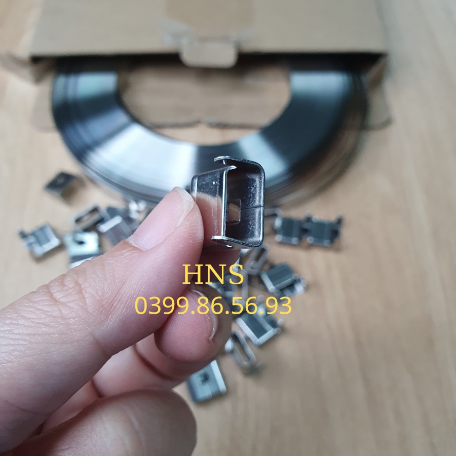 Đai treo inox bản rộng 12mm, đầu khóa đai treo inox, đai treo thiết bị, cuộn dây đai inox