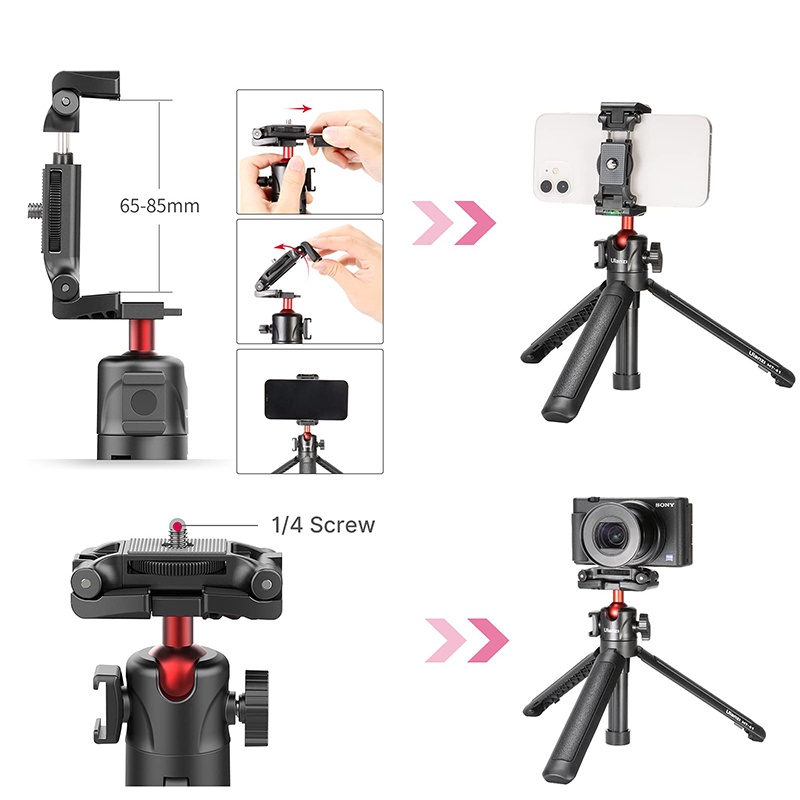 Ulanzi MT-41 - Tripod Mini Cho Điện Thoại, Máy Ảnh, Tải Trọng 1,5Kg, Chiều Cao Tối Đa 45cm