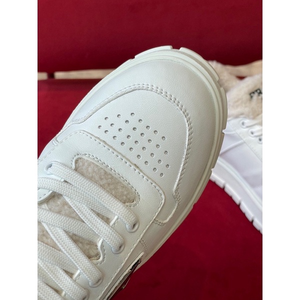 Giày thể thao nữ sneaker mùa đông lót lông ấm áp Prada 2022 cao cấp