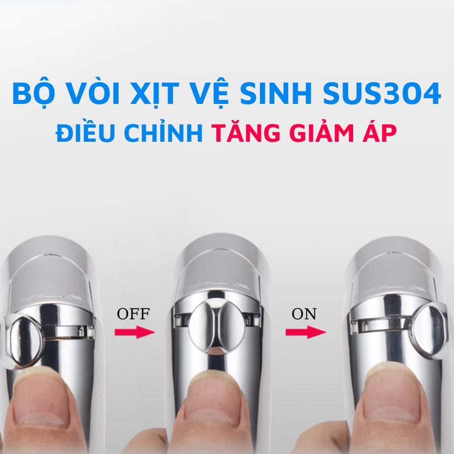 Bộ vòi xịt vệ sinh cầm tay Inox SUS 304 cao cấp A2 - HUY TƯỞNG