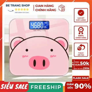 Cân Điện Tử, Cân Sức Khỏe Hình Hèo Hồng Xinh Xắn, Trọng Lượng Tối Đa 200Kg, Tặng Kèm Thước Dây