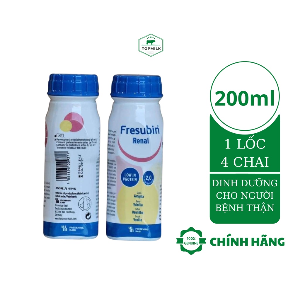 1 Lốc Sữa Fresubin Renal 200ml cho người bệnh thận