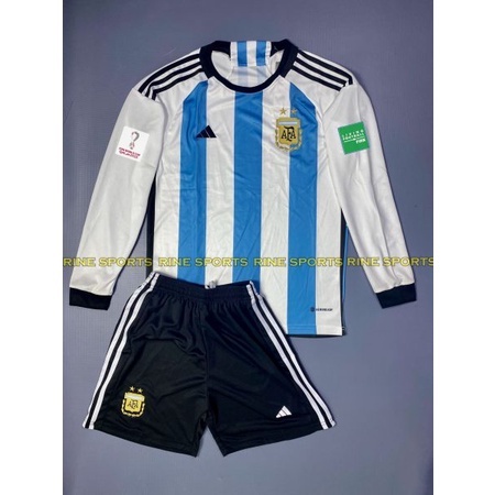 Bộ áo bóng đá Argentina sân nhà dài tay hàng Thailand mùa giải 2022 – 2023 giống thi đấu 99%
