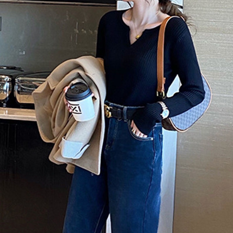 Aphrod Áo Len Cổ Chữ V Thời Trang Mùa Thu Mới Cho Nữ