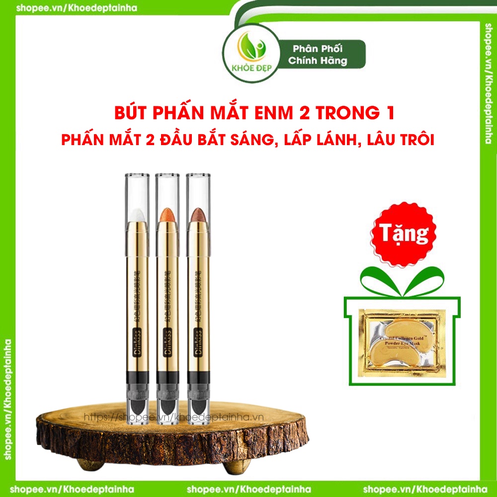 Bút phấn mắt đa năng 2 đầu, phấn nhũ mắt lấp lánh, lâu trôi, bắt sáng, không lem màu - Bút phấn mắt nội địa Trung ENM