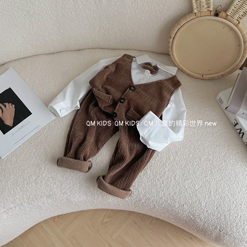 Set công tử nhung 4 chi tiết cho bé trai