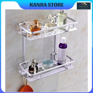 KỆ NHÔM ĐỂ ĐỒ NHÀ TẮM 2 TẦNG 💥FREESHIP💥Kệ treo tường phòng tắm tiện lợi