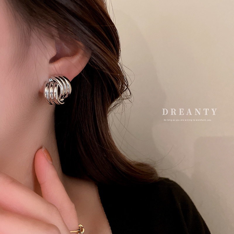 Bông Tai Kim Bạc Đơn Giản Phong Cách Âu Mỹ Thời Trang