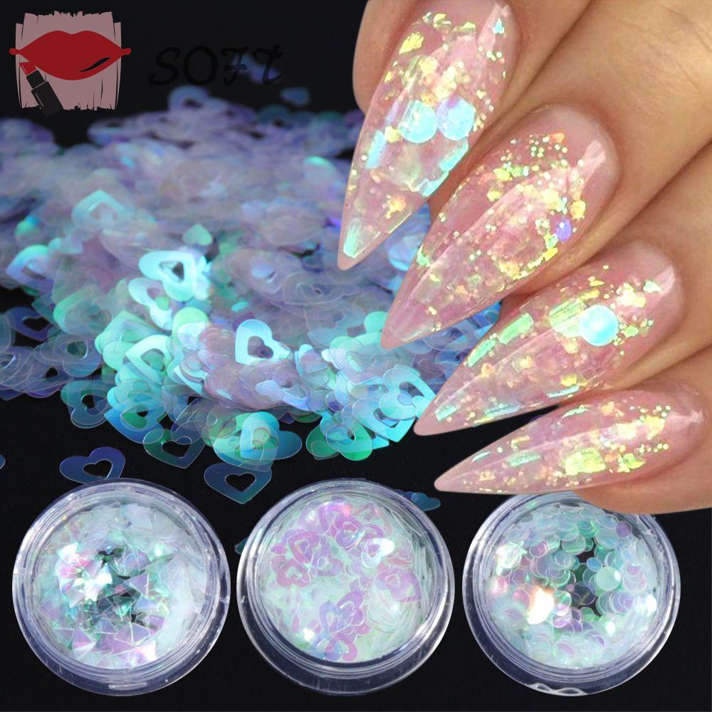 Lọ kim sa làm móng nghệ thuật hình trái tim/ngôi sao/bông hoa 3D DIY