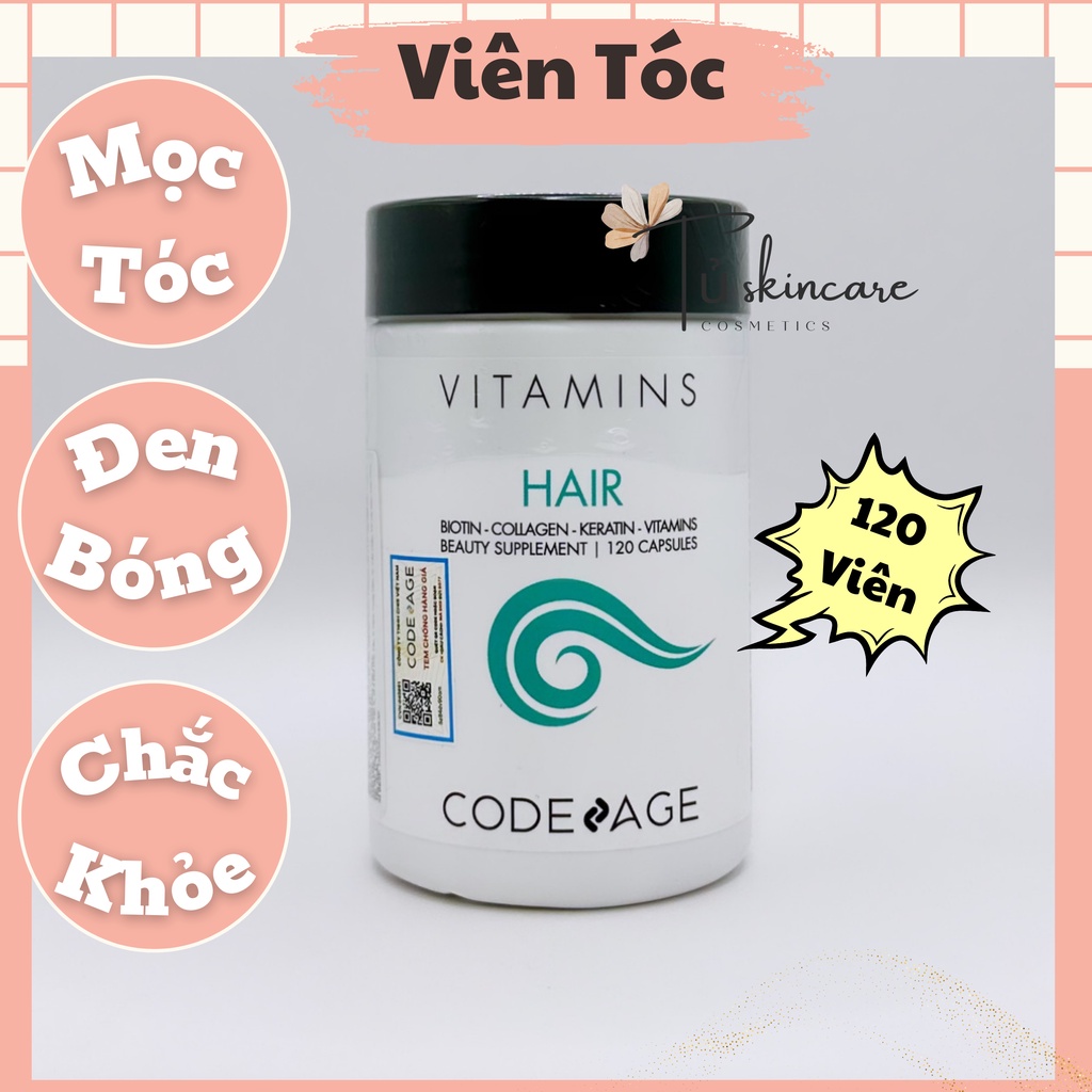 Viên Uống Kích Thích Mọc Tóc, Cải Thiện Nang Tóc Và Chống Bạc Tóc Code Age Hair Vitamins 120v