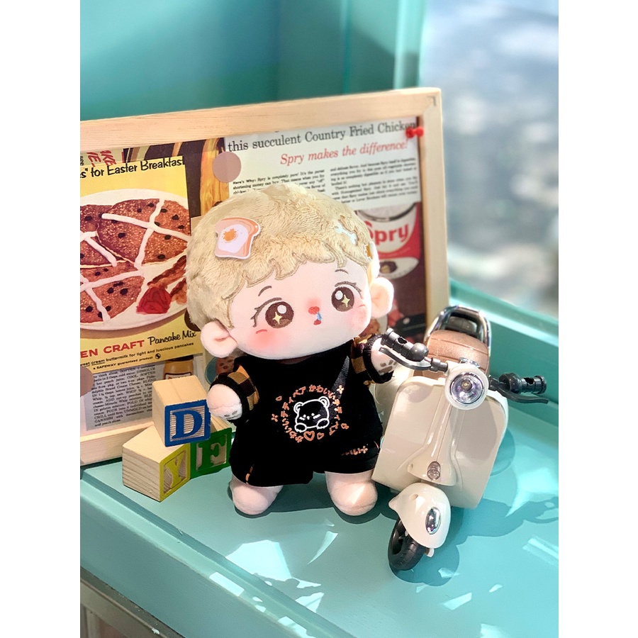 Bộ đồ Thiếu niên kẻ sọc cho bé doll 20cm