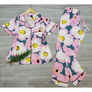 Bộ tole lanh pijama tay ngắn quần dài size 40-70kg