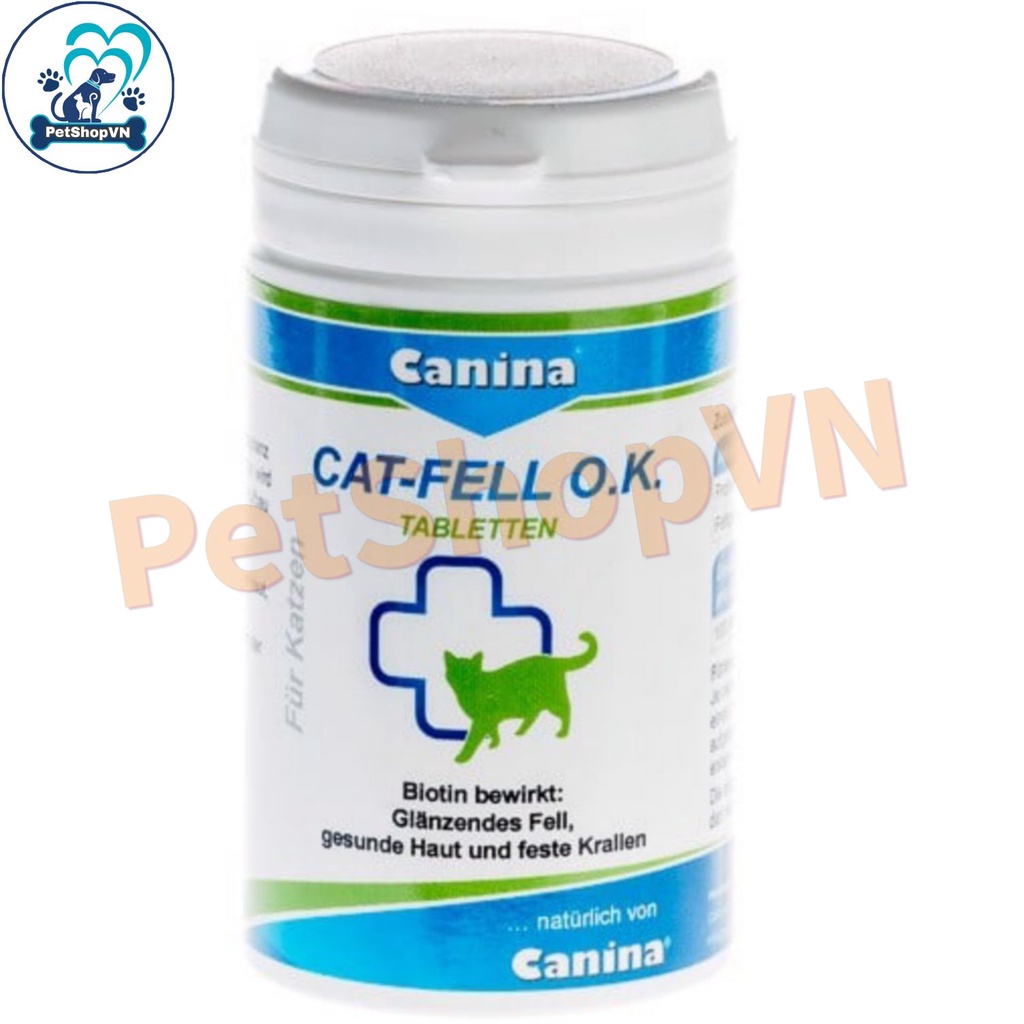 HỘP 100 Viên dinh dưỡng mượt lông cho mèo CANINA Cat-fell OK - DƯỠNG LÔNG MÈO