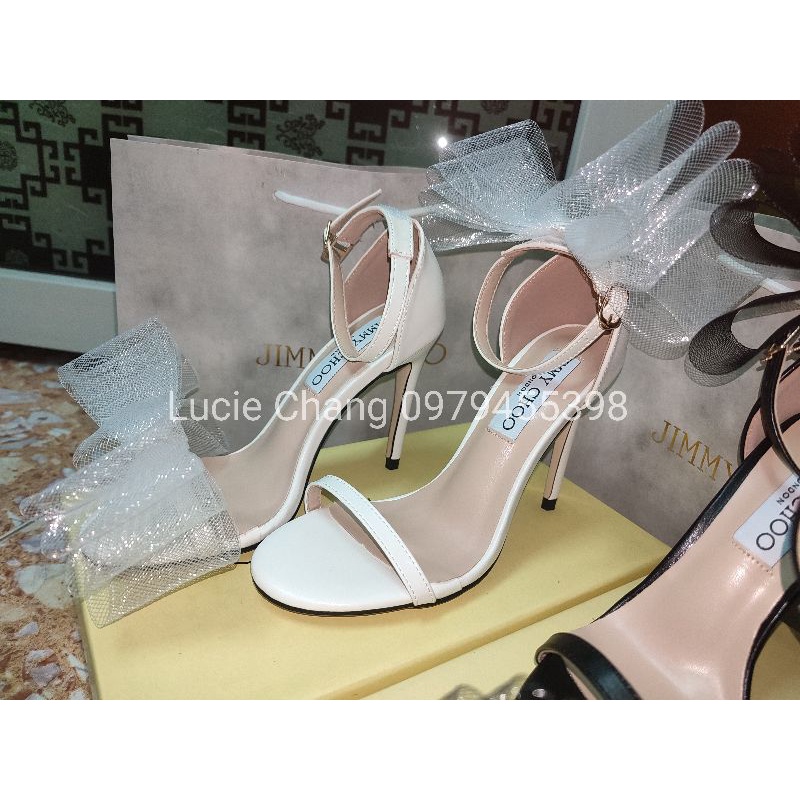 Sandal jimmy nơ siêu phẩm cho cô dâu-loại 1 có hộp, bill
