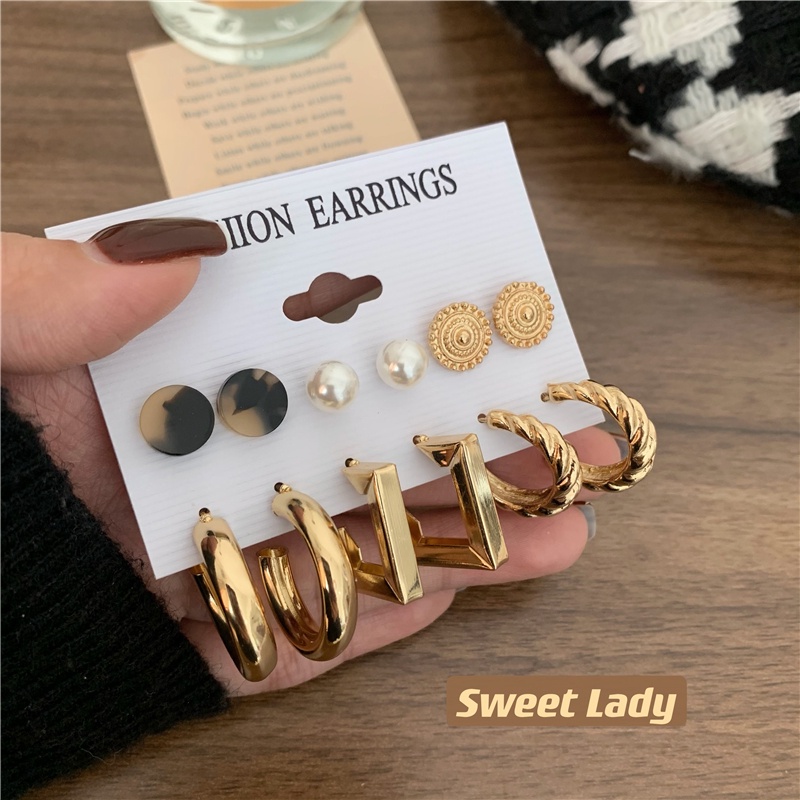 Set bông tai 17KM phong cách thời trang vintage cho nữ