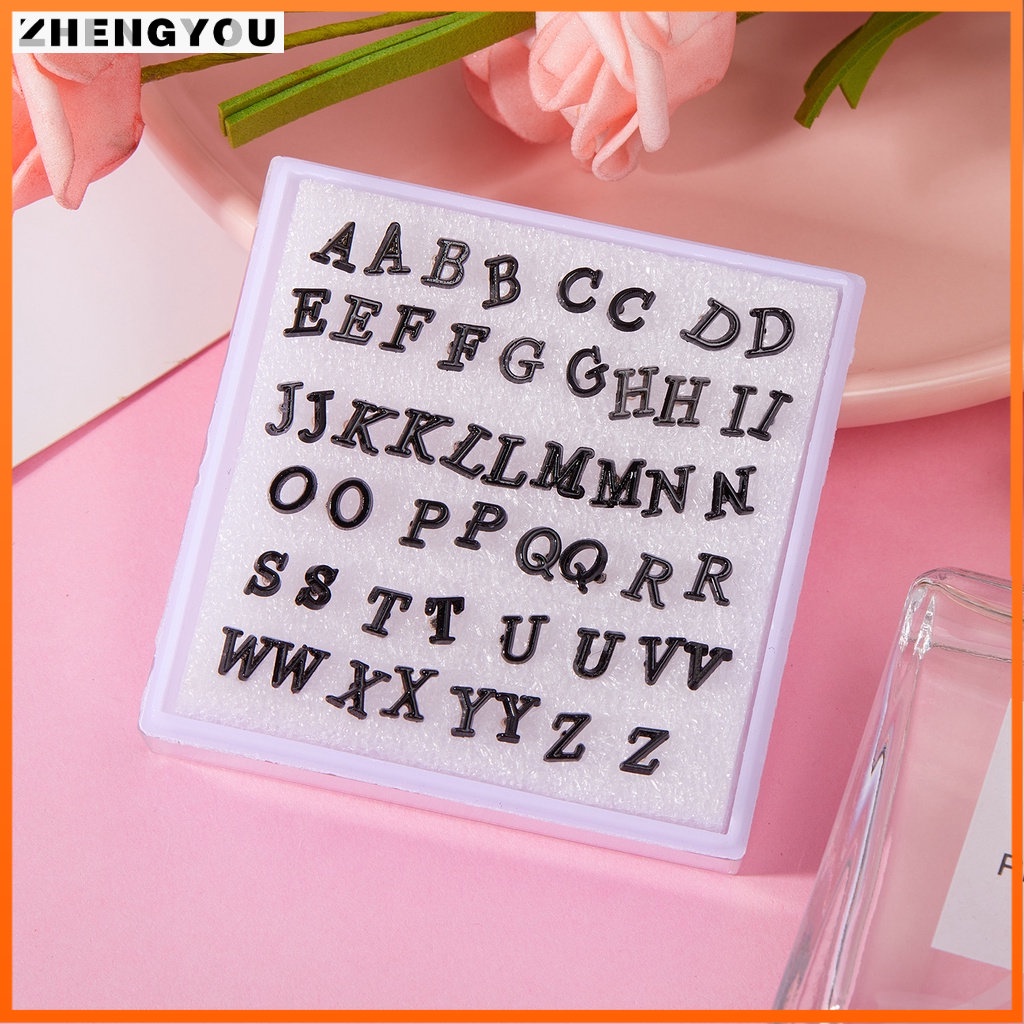 Set 26 cặp bông tai Rinhoo họa tiết 26 chữ cái cá tính màu đen bạc