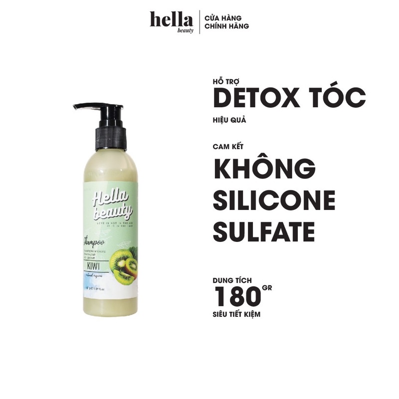 Dầu gội thảo mộc tinh dầu tự nhiên Kiwi Hella Beauty 180g