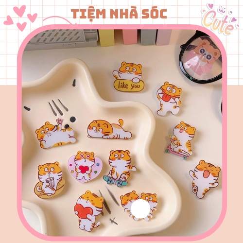 Ghim cài hình hổ đáng yêu cho túi xách, balo