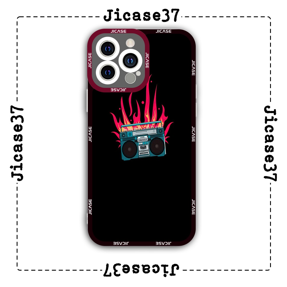 Ốp lưng iphone cạnh vuông Jicase Chiếc đài màu xanh 6plus/6s/6splus/7/7plus/8/8plus/x/xs/11/12/pro/max/plus/promax