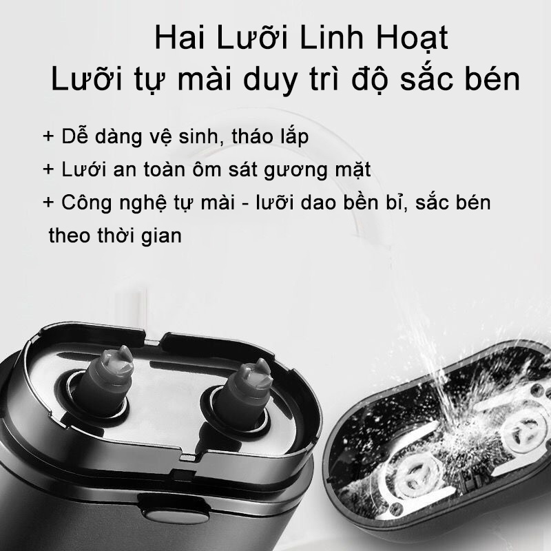 Máy cạo râu mini 2 lưỡi tự mài độ bền cao digitech - ảnh sản phẩm 6