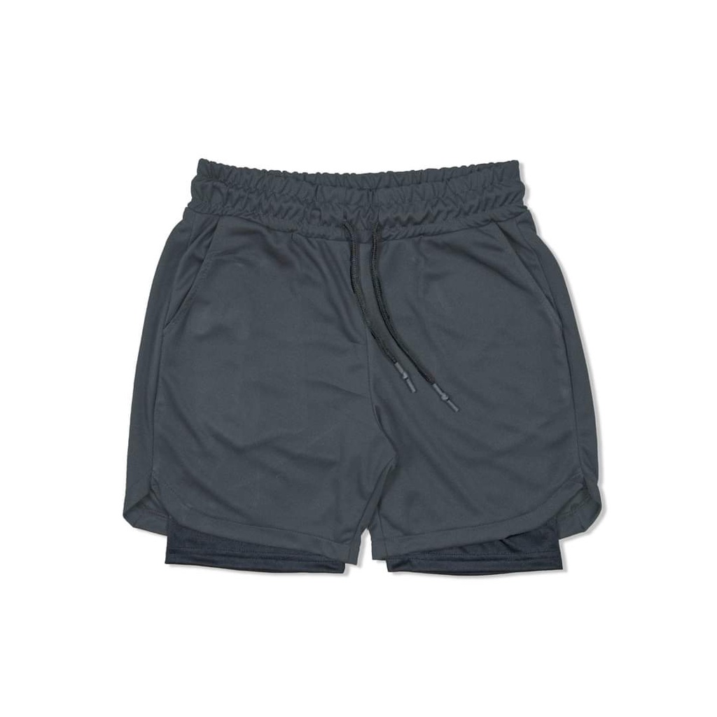 Quần tập gym nam 2 lớp chất vải train lite thông hơi Thoáng Mát,đồ tập gym nam chất Màu đen