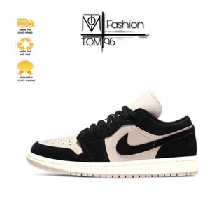 Giày Jordan 1 hồng đen nữ, Giày thể thao JD 1 cổ thấp Black Guava Ice hồng đen bản đẹp full box bill. tom96fashion