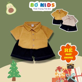 Bộ Sơ Mi Cộc Tay Bé Trai Chất Thôi Đũi Mềm Mát DOBO024