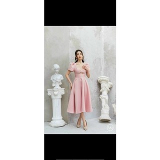 Đầm tapta có mút basic 2 màu hồng , cam , có chiết eo dáng midi mặc sang trọng tiểu thư