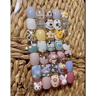 Nailbox ,10 móng úp thiết kế, in charm nổi