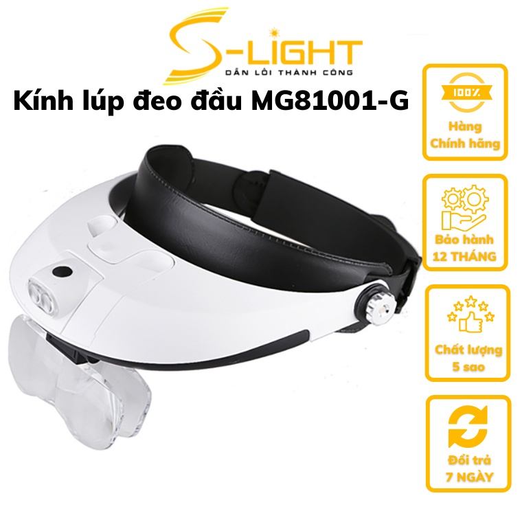 Kính lúp đeo đầu có đèn MG81001-G 1X - 1.5X - 2X - 2.5X - 3X có thể nhìn xa
